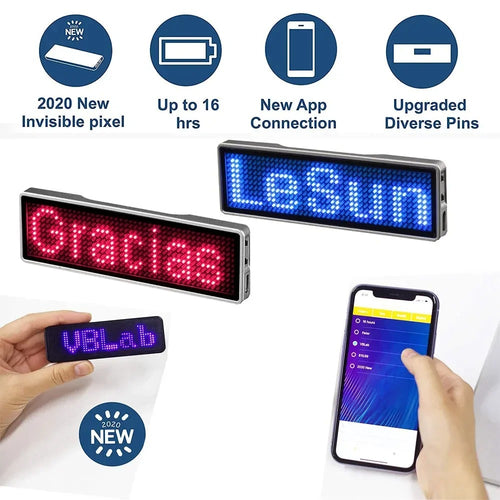 DIY Bluetooth Programmable LED Name Badge Display