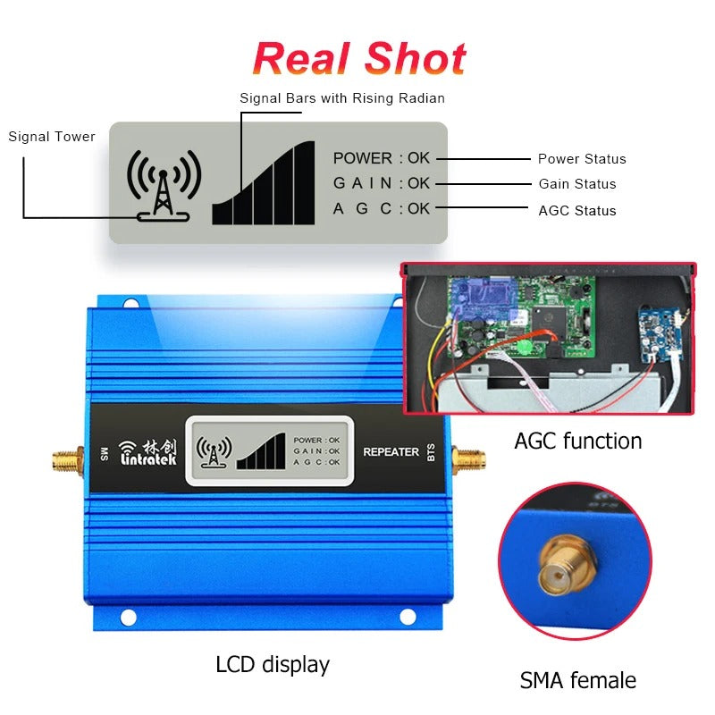 GSM 4G LTE Signal Amplifier with Antenna and Cable