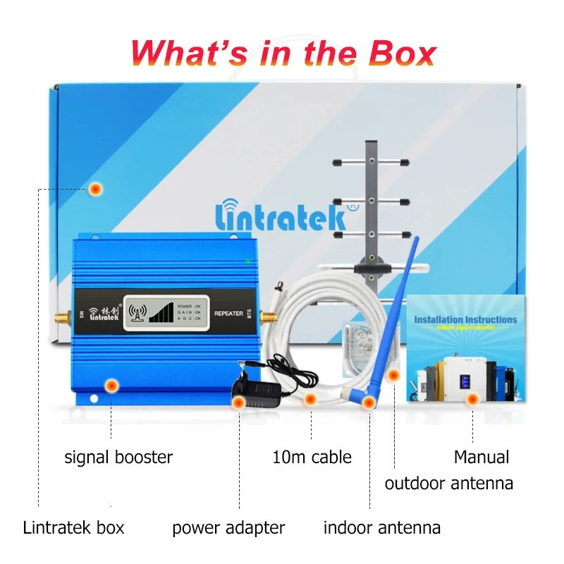 GSM 4G LTE Signal Amplifier with Antenna and Cable