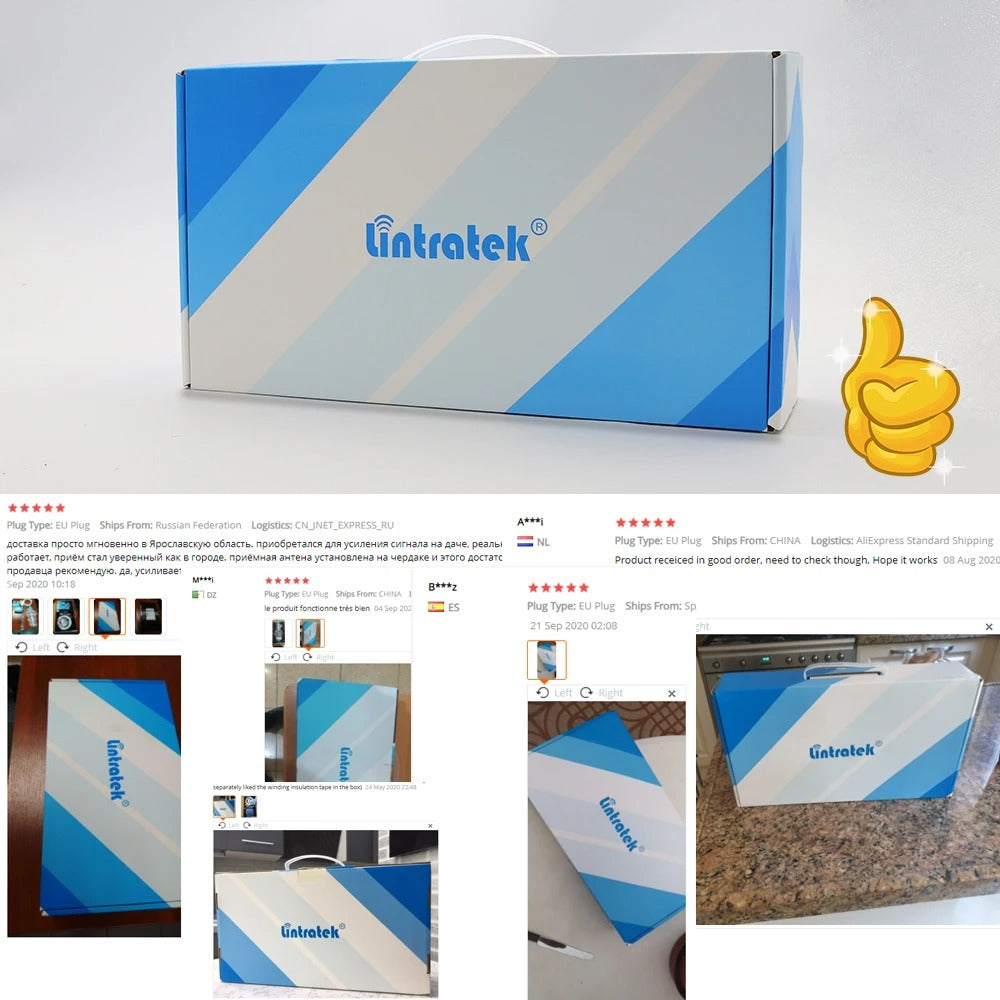 Lintratek GSM 2G 3G 4G Signal Booster with Antenna Kit
